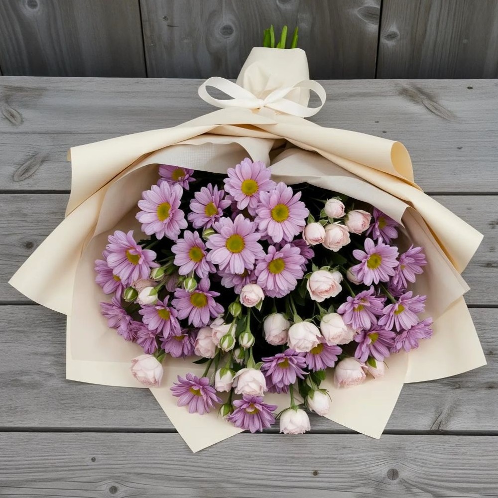 Букет цветов из: Розы и Хризантемы в Татарске