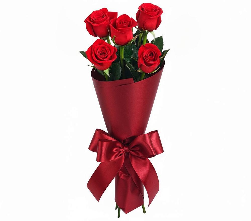 Букет 5 Красных роз Эдлесс Лав в Татарске