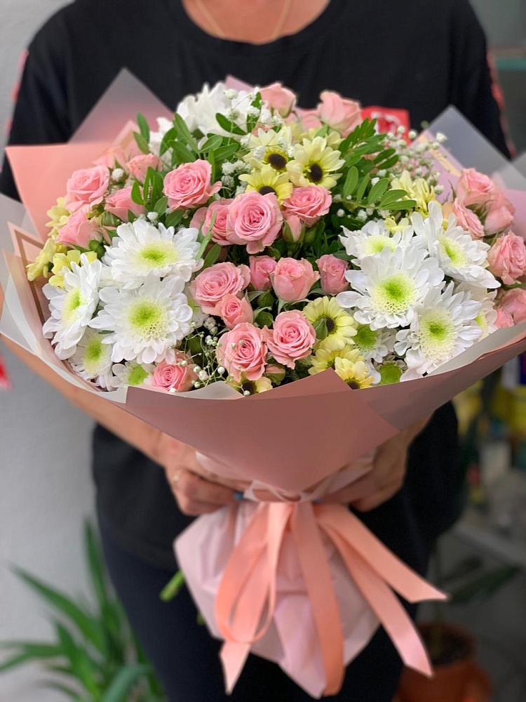 Букет цветов из: Розы и Хризантемы в Татарске