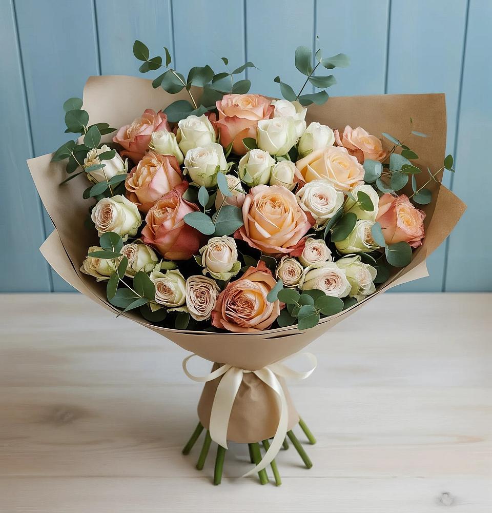 Букет цветов из: Альстромерии и Розы в Татарске