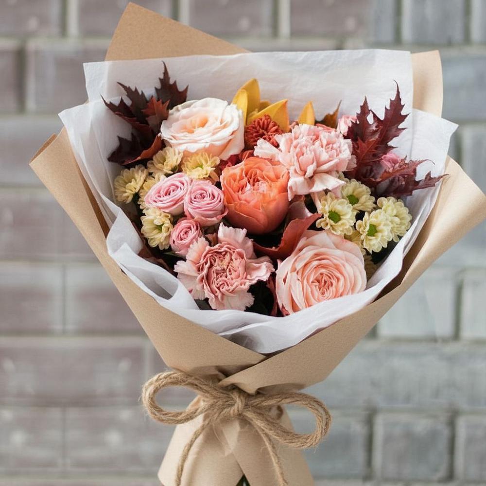 Букет цветов из: Гвоздики, Хризантемы и Розы в Татарске