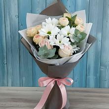 Букет цветов из:  Хризантемы и Розы в Татарске