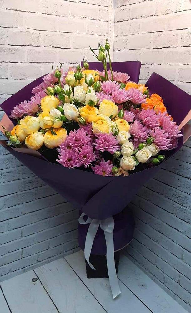 Букет цветов из: Хризантемы и Розы в Татарске