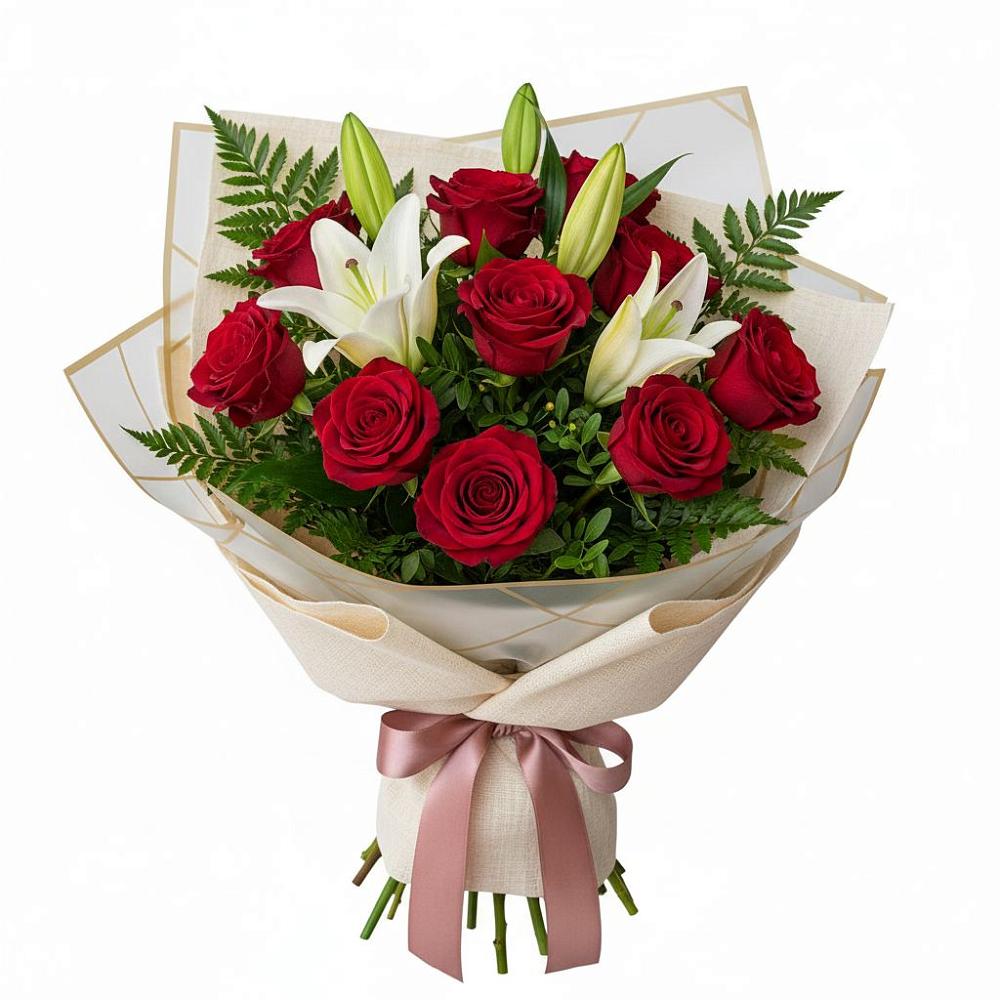 Букет цветов из: Лилии и Розы в Татарске