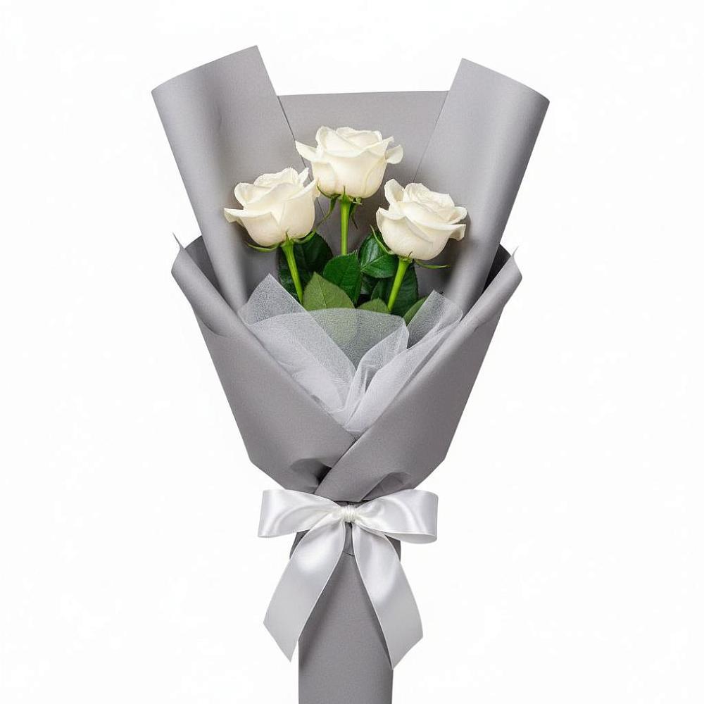 Букет 3 белые розы в Татарске