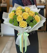 Букет цветов из:  Хризантемы и Розы в Татарске