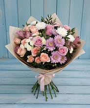 Букет цветов из:  Хризантемы, Розы и Альстромерии #REPLACE_PRED# Татарске