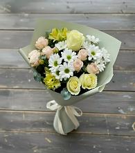 Букет цветов из:  Альстромерии, Розы и Хризантемы в Татарске