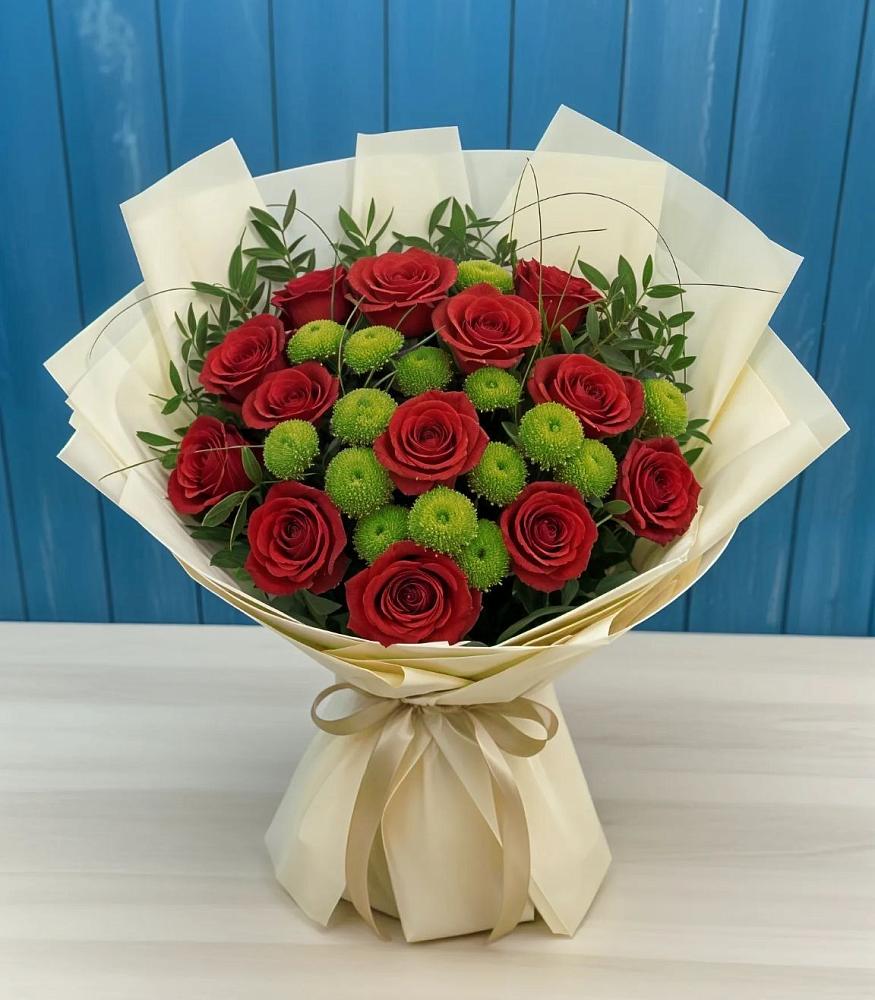 Букет цветов из: Розы и Хризантемы в Татарске