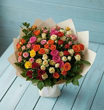 Букет Микс из разноцветных кустовых роз в Татарске